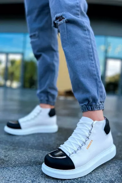  GBT Roma Зеркало Мужские Ботинки БЕЛЫЙ/ЧЕРНЫЙ