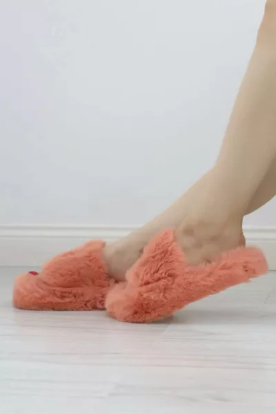 Pantoffeln aus Kaninchenhaar Rosa - ..