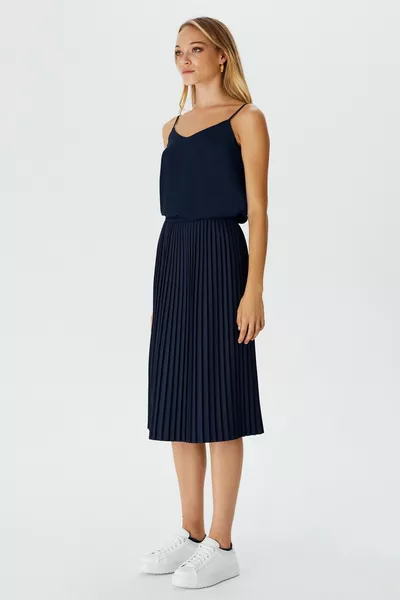 Pleated Midi Length Skirt