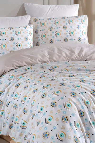 Tweepersoons dekbedovertrekset met elastisch hoeslaken