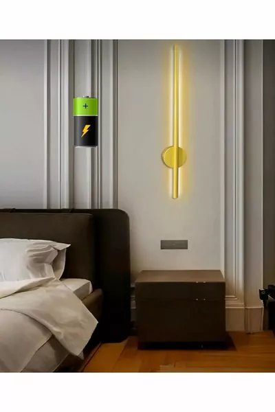 Moderne decoratieve aan/uit-knop op batterij Luxe design gouden LED-wandlamp cm Batterijen inbegrepen