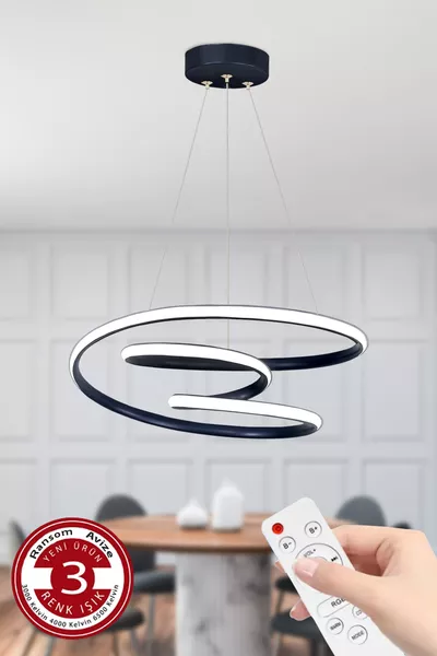 3-Color Remote Controlled Black Dimmer LED Chandelier Galaxy LED Chandelier