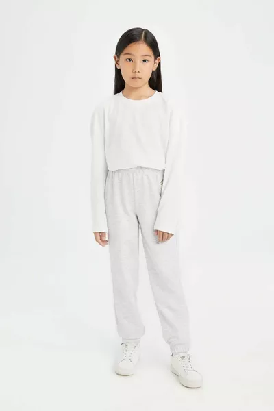 Girls' Elastic Waist Printed Jogger Sweatpants WN