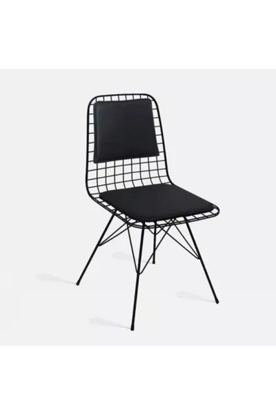 Sedia da Lavoro con Schienale e Cuscino Set di 2 Sedie in Metallo