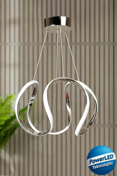 Deluxe Chrome Plated Metal Living Room Hall Entrance Bedroom Modern LED Pendant Chandelier White Light