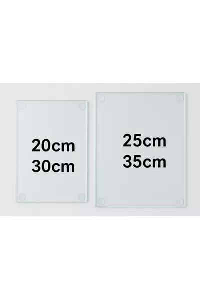 2'li Temperli Cam Kesme Tahtası  &  cm | Hijyenik Mutfak Doğrama Camı