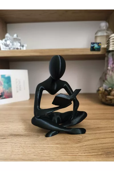 Figurine de style scandinave lisant un livre, décoration, sculpture 3D Altindals.