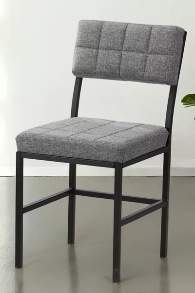 Dubai Kitchen Chair Dining Room Cafe Restaurant Washable Linen Fabric - Gray