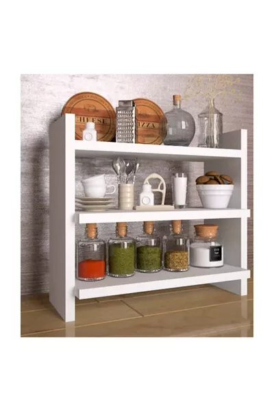 Keuken wit aanrechtplank boven werkblad wandplank