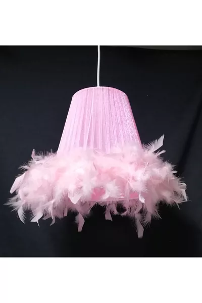 Pink Furry Chandelier for Girl's Bedroom Baby Room