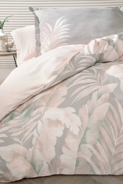 Комплект сатенени спални комплекти Beatrice за двойно легло - Пудра