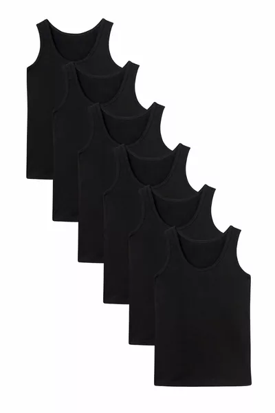 Canottiera da uomo in cotone elasticizzato con spalline, confezione da 6