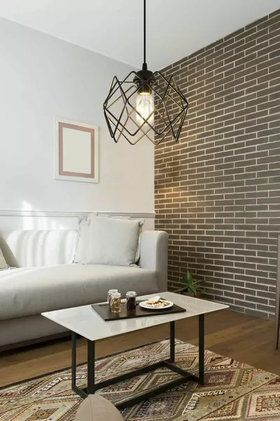 Zwarte Enkelvoudige Hanglamp met Vierkante Vorm