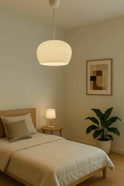 ثريا معلقة فردية بتصميم حديث أبيض محكم، على طراز بنترست، تصميم خاص (بيوبلاستيك) 