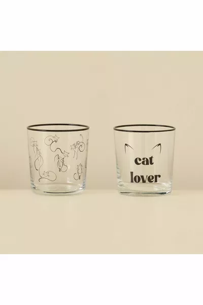 Cat Lover 2-Piece Cup Set White ( cc)