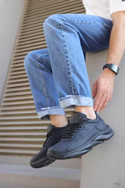 Sneakers Chaussures Noir (Semelle Noire)