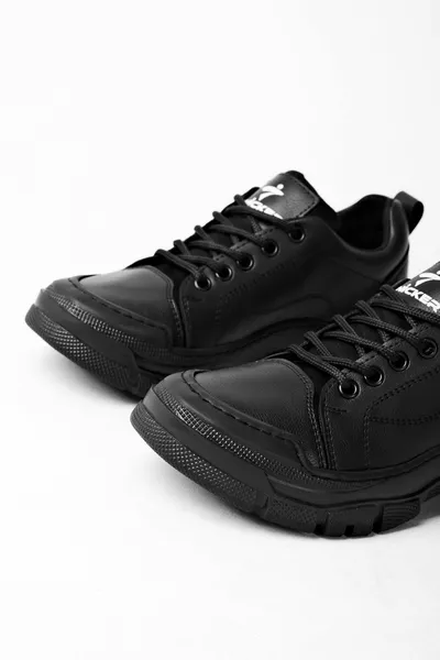 Alvin Women's Lace-Up Detailed Sneakers-Black