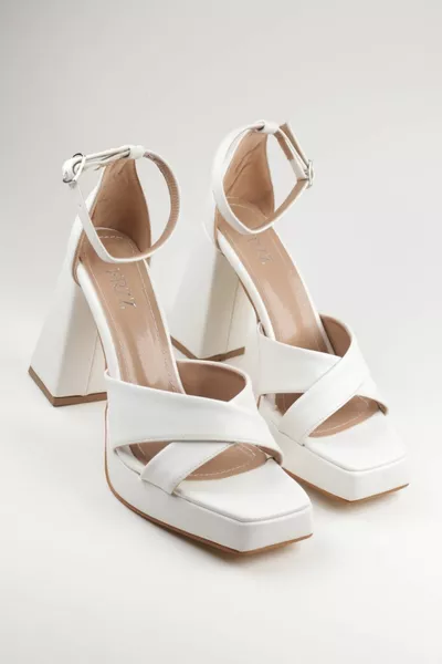 Women's Platform White Mother-of-Pearl Bridal Evening Dresses And Casual Shoes