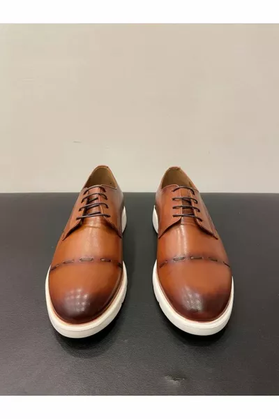 Men's Real Leather White Sole Lightweight Casual Classic Shoes