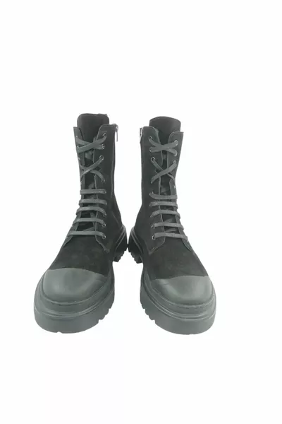  Casual Dames Laarzen Postneus Zwart suède