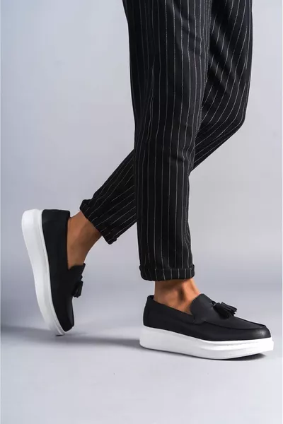  Blaze Laceless Tufted Skin Herren Casual Sport Klassische Schuhe BT Schwarz