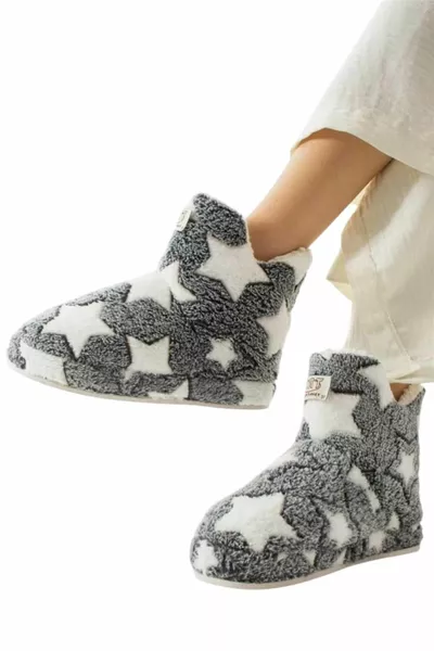 نسائي باندوف أحذية منزلية أحذية منزلية نعل خفيف سميك أسود