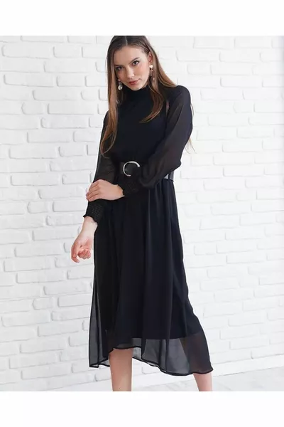 Robe ceinturée Gipel en mousseline de soie