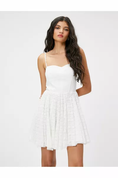 Bridal Mini Elbise Askılı