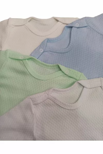 Body à col rond Badi à manches longues en tissu respirant Pull de couleur unie (paquet de 4)  mois