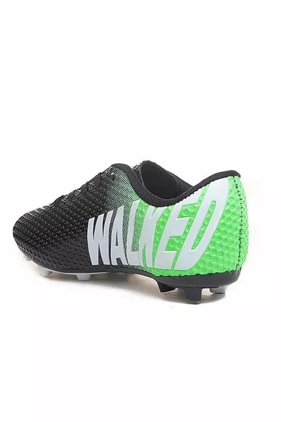  Kids Football Boots Black Green