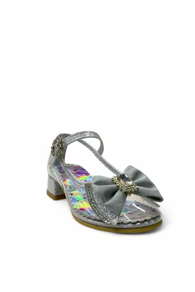  أحذية سهرة فضية الكعب للفتيات