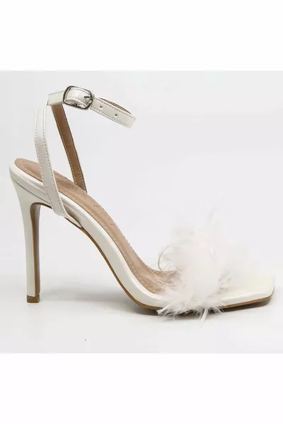 Diva Feather Stiletto White