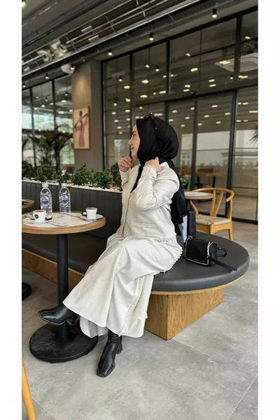 Semra İlhan - Touche İnci Detaylı Keten Etek