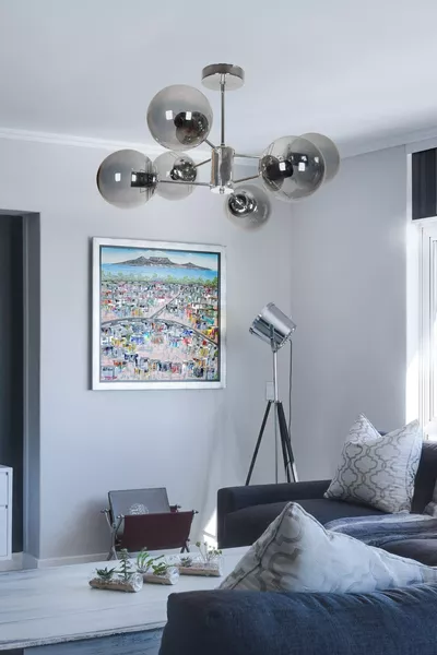 Suspension Moderne de Luxe Oscar, Boîtier en Couleur Chrome, Verre Fumé, Pour Salon - Cuisine - Chambre à Coucher, Lot de 6