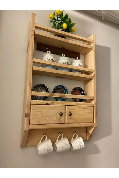 Wooden Spice Rack Kitchen Shelf Spice Shelf