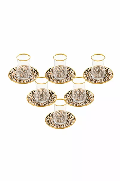 طقم شاي بنقشة الفهد