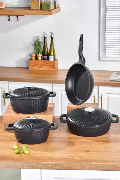 Valeriya Gietijzeren Deksel 7-Delige Gietijzeren Pannenset
