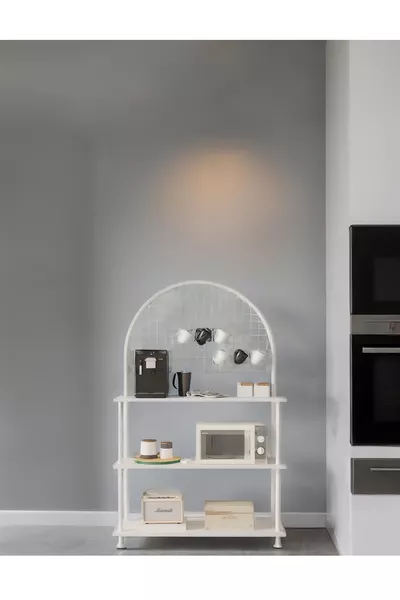 Çevir Kur White Shelf Coffee Corner Cabinet | Kitchen Organizer, Stand, **