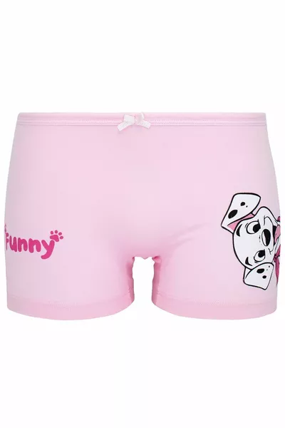 Girls' Cute Dogs Printed 5-Pack Boxer Shorts