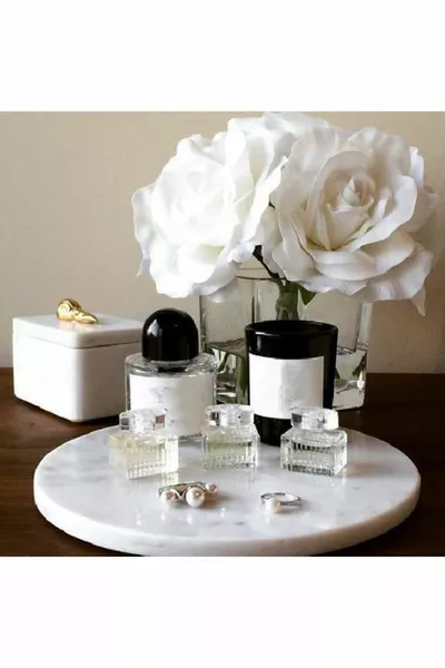 Natural Marble Placemat - Round Serving Tray