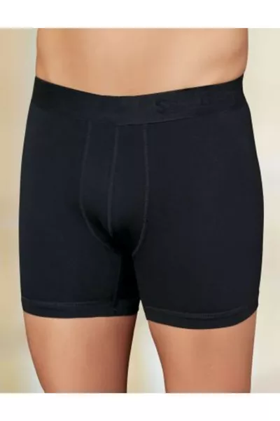 Men's Black Lycra Boxers 6-Pack with Printed Bag 