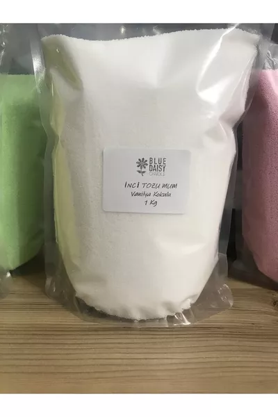 1 Kg di Cera Inci in Polvere (Con Ø cm stoppino) Candela Bianca Profumata alla Vaniglia, Candela in Sabbia, Candela Profumata