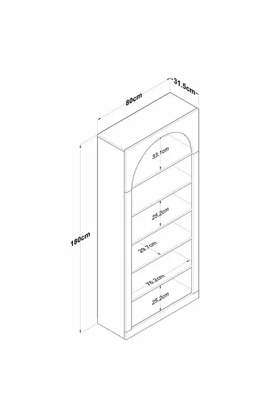 Rani Bibliothèque 6 étagères Bureau Bibliothèque Murale Moderne Blanche