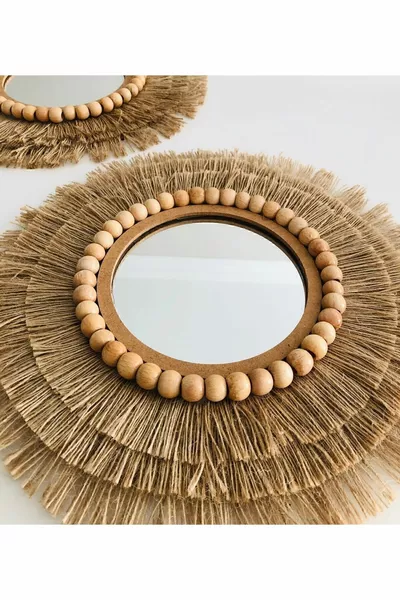 Design Straw Jute Wall Mirror Console Mirror Decorative Mirror