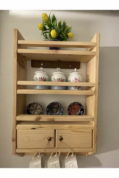 Dekoratives Holz-Gewürzregal, Terek