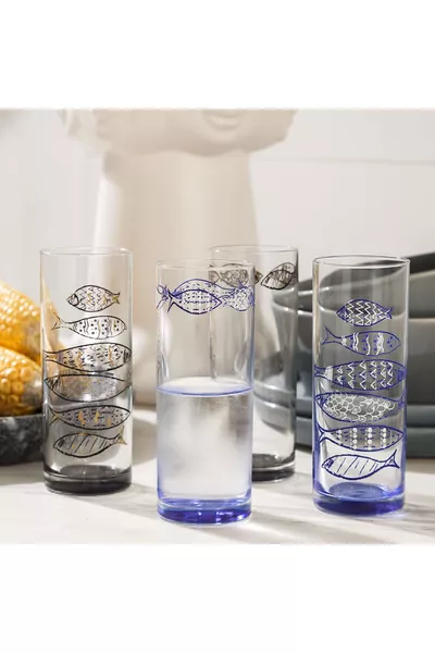 Set di 6 bicchieri da rakı Gold Fish - ml