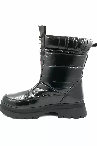  Schwarze Schneestiefel mit Reißverschluss