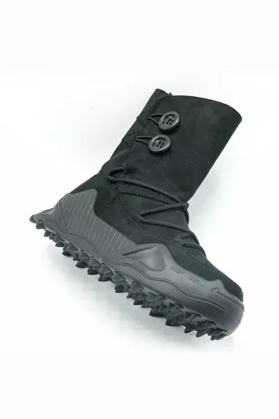 Stivali da donna in pelle scamosciata con bottoni laterali