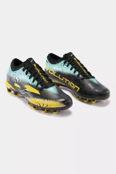 Evolution  fg Scarpe da calcio da uomo nere, gialle e turchesi