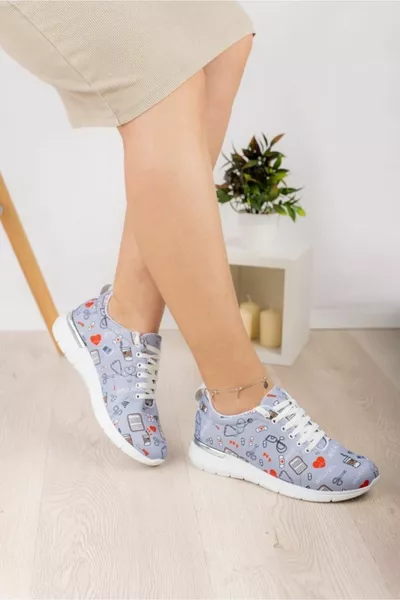 Льняные серые ортопедические кроссовки Nurse Life Nurse Doctor